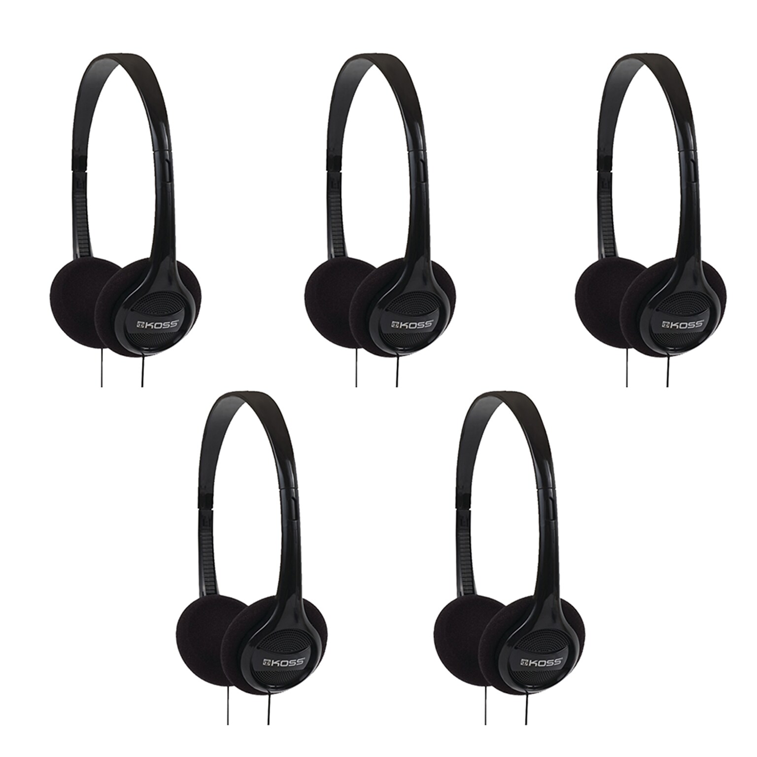 Koss KPH7 On-Ear Headphones, Black, 5/Pack (KITHEADPHOS)
