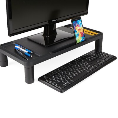Mind Reader Monitor Stand, Durable Plastic Monitor Riser, for Computer Monitor, Laptop, PC, MacBook, Black (LGPLMONST-BLK)