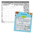 2019 Blueline® DoodlePlan™ 12-Month Monthly Coloring Desk Pad, 22 x 17, Floral (C2917311-19)