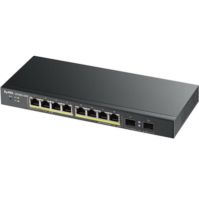 Zyxel GS1900-10HP Managed 8-Port Gigabit POE+ Desktop Ethernet Switch, Black