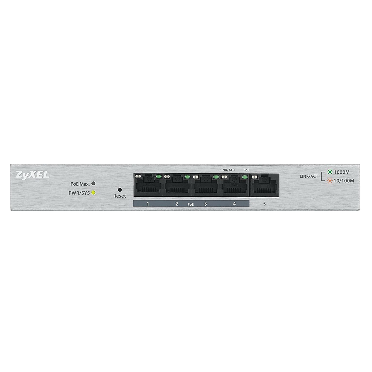 ZyXEL GS1200 8-Port Gigabit Ethernet Managed Switch, 10/100/1000 Mbps, Gray (GS12008HP)