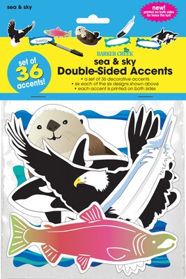 Barker Creek Sea & Sky Double-Sided Accents, Multi-Design, 36 per package/6 designs (BC2211)