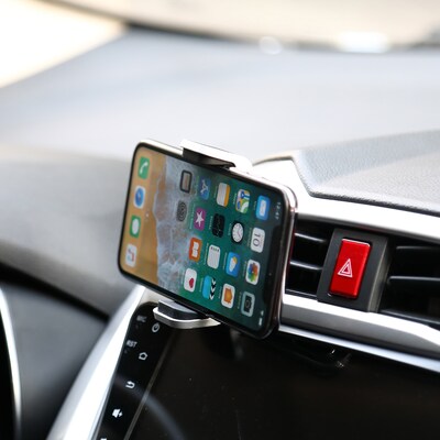 LAX Luxurious Vegan Leather Car Mount Phone Holder for Smartphones, Rose Gold (LTHVENTMNT-ROS)