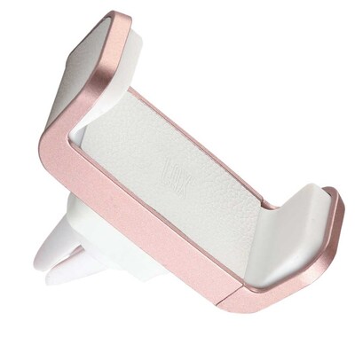 LAX Luxurious Vegan Leather Car Mount Phone Holder for Smartphones, Rose Gold (LTHVENTMNT-ROS)