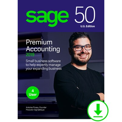 Sage 50 Premium Accounting 2019 U.S. for 4-User, Windows, Download (PPA42019ESDCSRT)