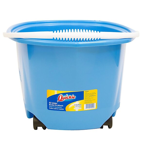 Quickie EZ-Glide Bucket on Wheels, 20 Quart/5 Gallon, Blue (20000ZQK)