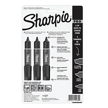 Sharpie PRO Permanent Markers, Chisel Tip, Assorted, 3/Pack (2018335/2178474)