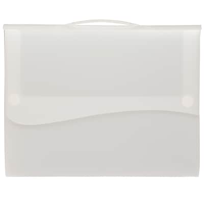 JAM Paper Plastic Portfolio Case with Hook & Loop Closure, Clear (34834475)
