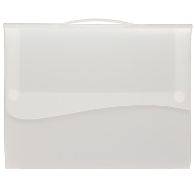 JAM Paper Plastic Portfolio Case with Hook & Loop Closure, Clear (34834475)