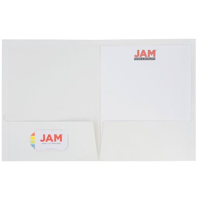 JAM Paper® Laminated Two Pocket Glossy Folders, Assorted Business Colors, 6/Pack (385BAGFASSRT)