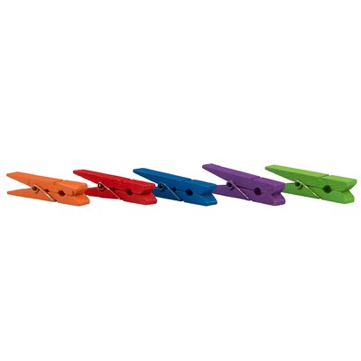 JAM Paper Wood Clip Extra Large, Clothespins, Assorted Colors, 20/Pack (230734410)