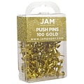 JAM PaperPushpins, Gold, 2 Packs of 100 (222419051A)