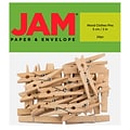 JAM Paper Wood Clip Extra Large, Clothespins, Natural, 24/Pack (230734412)