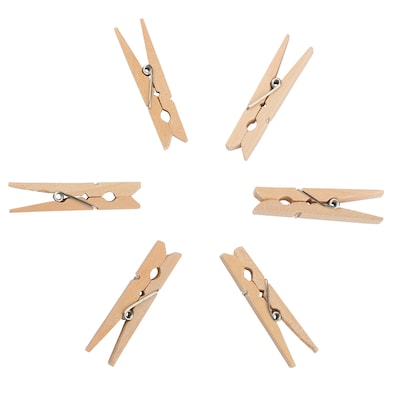 JAM Paper Wood Clip Extra Large, Clothespins, Natural, 24/Pack (230734412)