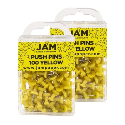 JAM Paper Pushpins, Red, 2 Packs of 100 (2242955A)