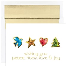 JAM Paper® Christmas Cards Set, Peace, Hope, Love & Joy, 16/Pack (526916700)