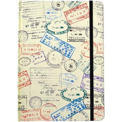 JAM Paper® Hardcover Notebook with Elastic, 5 3/4 x 8 1/4, Passport Journal, 160 Lined Sheets, Sold Individually (377234323)