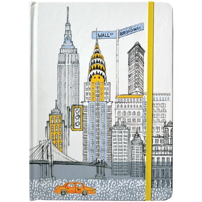 JAM Paper® Hardcover Notebook with Elastic, 5 3/4x8 1/4, New York City Journal, 160 Lined Sheets, Sold Individually (377234317)