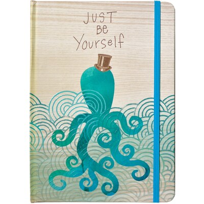 JAM Paper® Hardcover Notebook with Elastic, 5 3/4 x 8 1/4, Octopus Journal, 160 Lined Sheets, Sold Individually (377234315)