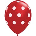 JAM Paper® Party Balloons, 12 Inch Latex Balloons, Red Polka Dot, 36/Pack (377834390A)
