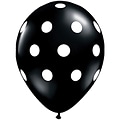 JAM Paper® Party Balloons, 12 Inch Latex Balloons, Black Polka Dot, 36/Pack (377834396A)
