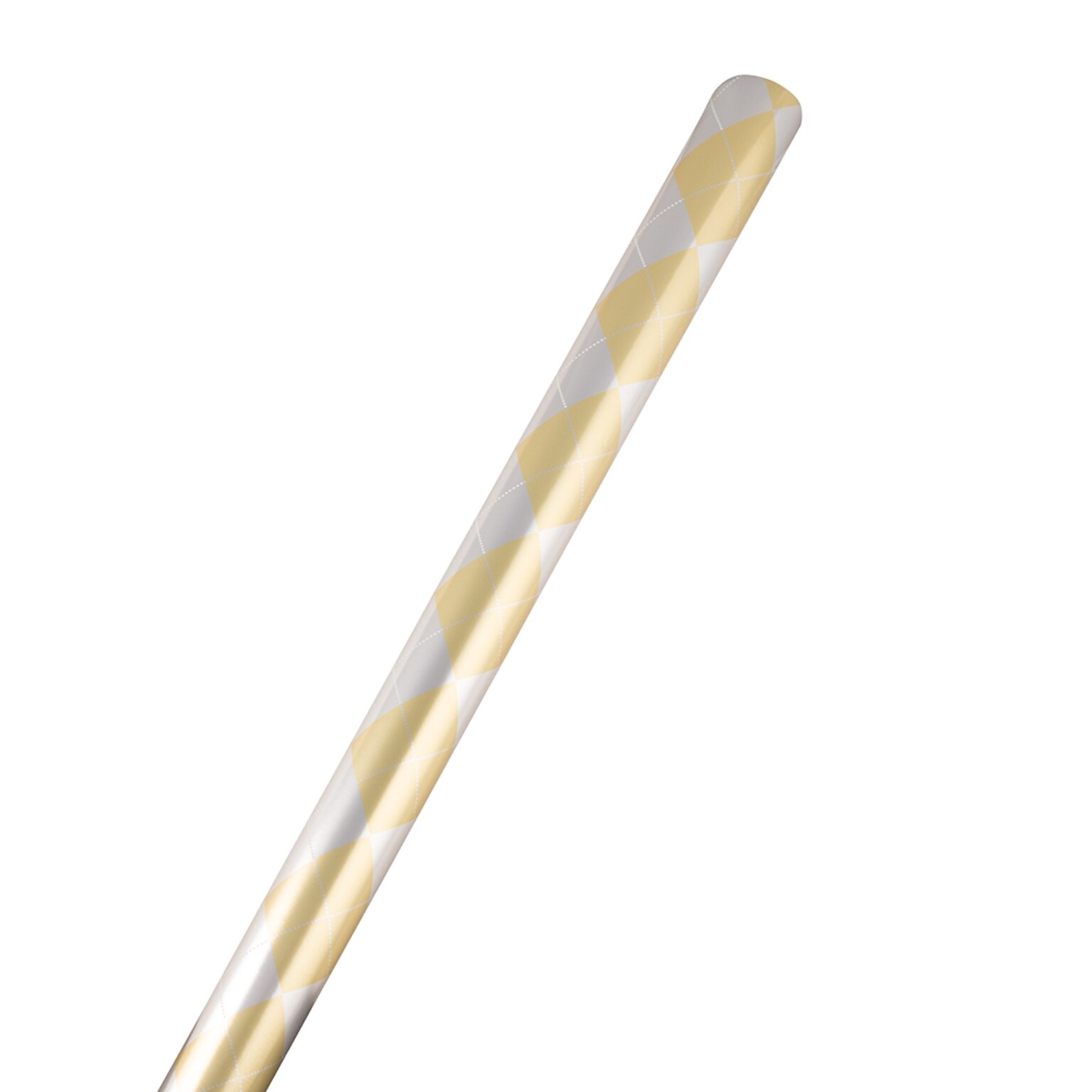 JAM Paper Christmas Wrapping Paper, 12 Sq. Ft, Silver & Gold Argyle (165534329)