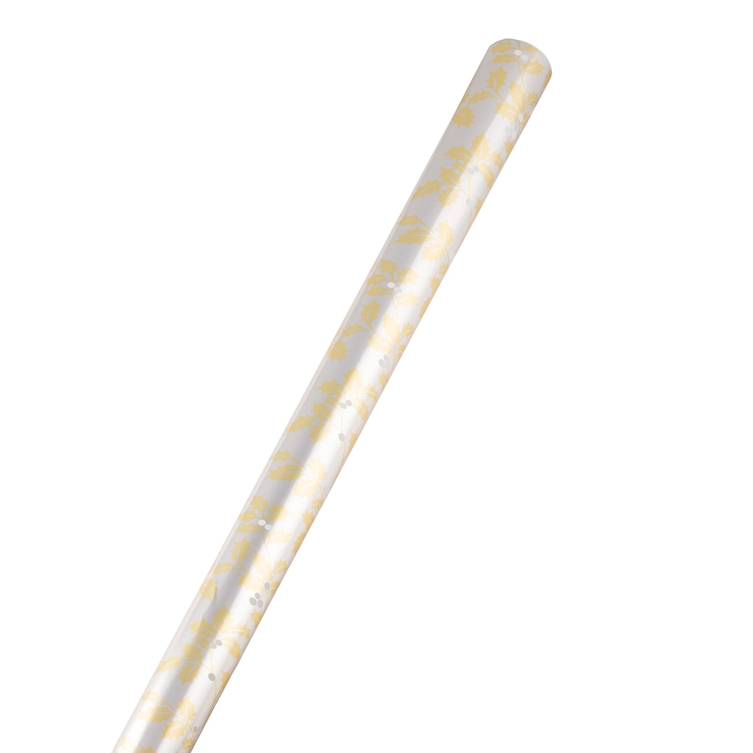 JAM Paper Christmas Wrapping Paper, 12 Sq. Ft, Gold & Silver Holly (165534547)