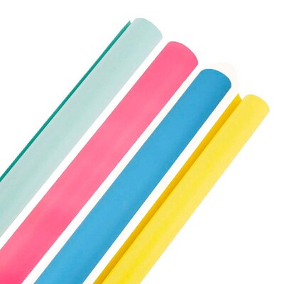 JAM Paper Wrapping Paper, 25 Sq. ft. x 30, Spring Time Colors, 4 Rolls/Pack (170128191ASSTST)