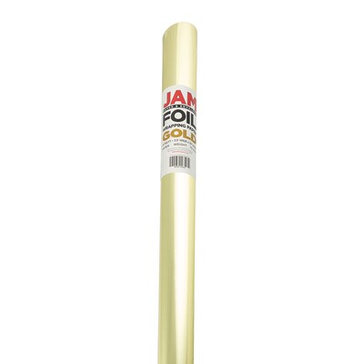 JAM Paper Wrapping Paper, 25 Sq. ft. x 30, Gold Foil (165F25GO)