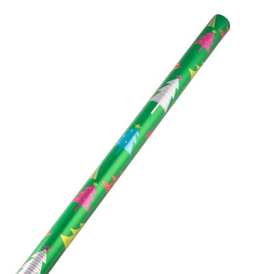JAM Paper® Gift Wrap, Christmas Wrapping Paper, 12 Sq. Ft, Kooky Christmas Trees, Roll Sold Individually (165534331)