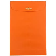 JAM Paper Open End Catalog Envelopes with Clasp Closure, 6 x 9, Orange Recycled, 50/Pack (V0128127