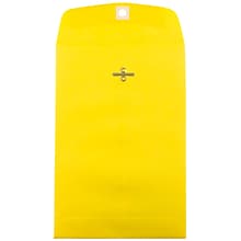 JAM Paper Open End Catalog Envelopes with Clasp Closure, 6 x 9, Yellow Recycled, 50/Pack (87972I)