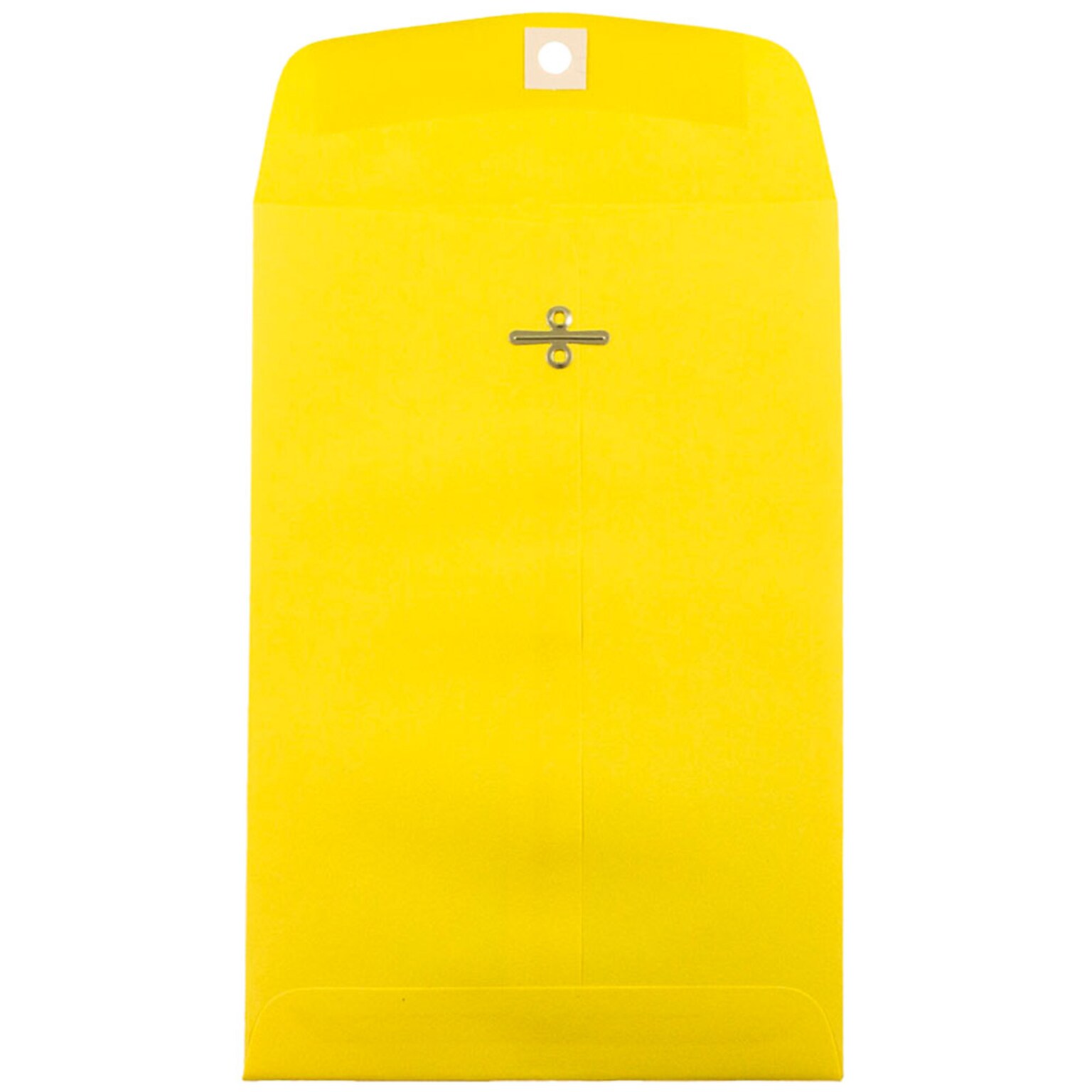 JAM Paper Open End Catalog Envelopes with Clasp Closure, 6 x 9, Yellow Recycled, 50/Pack (87972I)