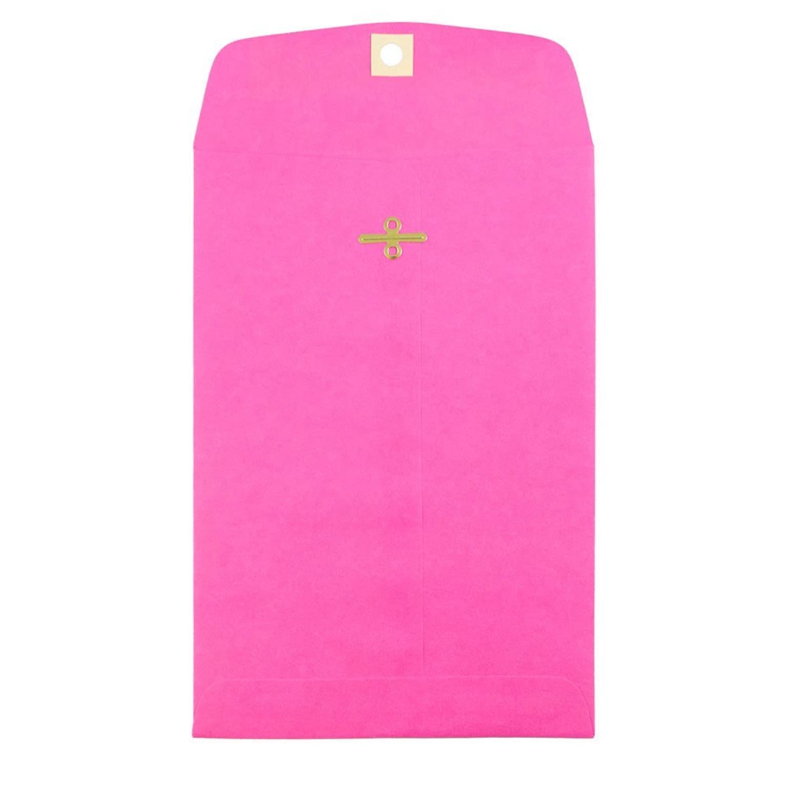 JAM Paper Open End Catalog Envelopes with Clasp Closure, 6 x 9, Ultra Fuchsia Hot Pink, 50/Pack (900909024I)