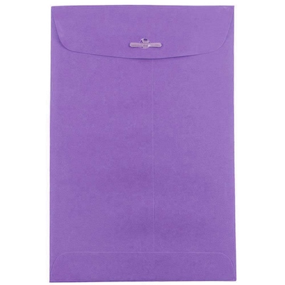 JAM Paper Open End Catalog Envelopes with Clasp Closure, 6" x 9", Violet Purple Recycled, 50/Pack (87956I)