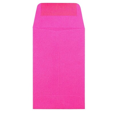 JAM Paper® #1 Coin Business Colored Envelopes, 2.25 x 3.5, Ultra Fuchsia Pink, 100/Pack (352927832F)