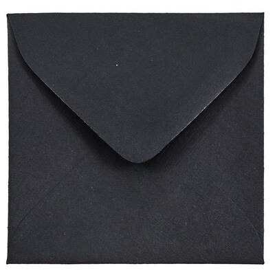 JAM Paper® 3.125 x 3.125 Mini Square Invitation Envelopes, Black Linen, 50/Pack (V01200I)