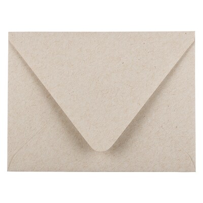 JAM Paper® A2 Invitation Envelopes with Euro Flap, 4.375 x 5.75, Sand Grey, 25/Pack (234934677)