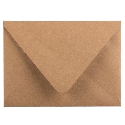 JAM Paper® A2 V-Flap Invitation Envelopes, 4.375 x 5.75, Brown Kraft Paper Bag, 25/Pack (63134656)