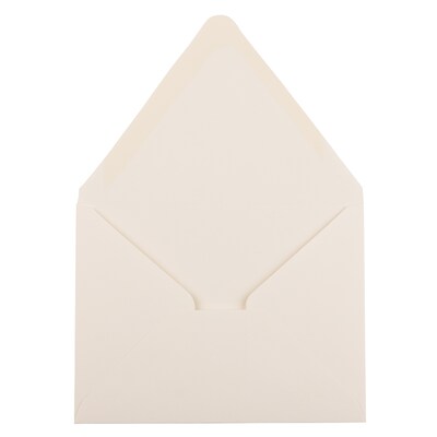 JAM Paper A2 Invitation Envelopes with Euro Flap, 4 3/8" x 5 3/4", Ivory, 50/Pack (235034673I)