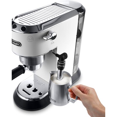 DeLonghi Dedica Deluxe (EC685W) 15-Bar Pump Espresso Machine with Rapid Cappuccino System, White