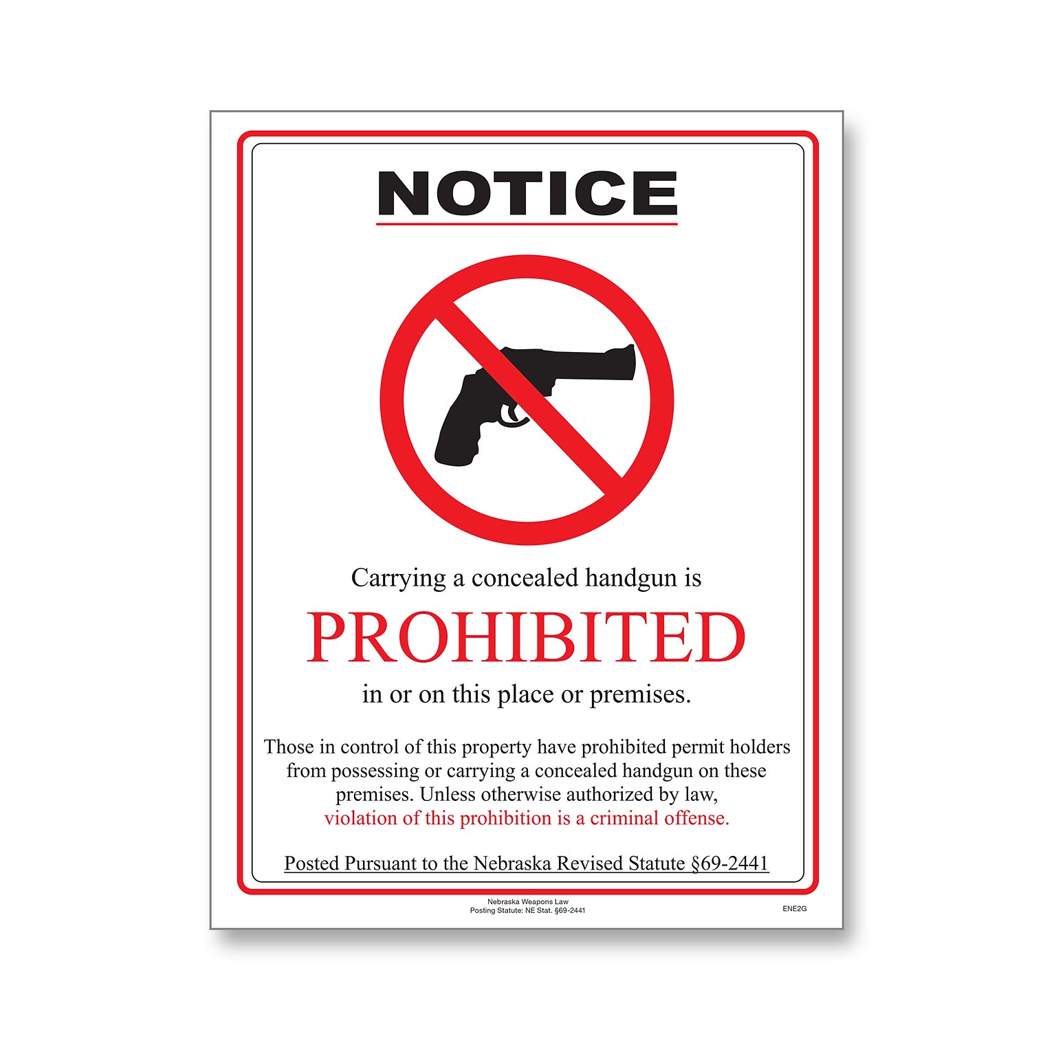 ComplyRight Weapons Law Posters, Nebraska (E8077NE)