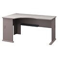 Bush Business Furniture Cubix Left Corner Desk, Pewter/White Spectrum (WC14562)