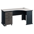 Bush Business Furniture Cubix Right Corner Desk with Mobile File Cabinet, Slate/White Spectrum (SRA075SLSU)