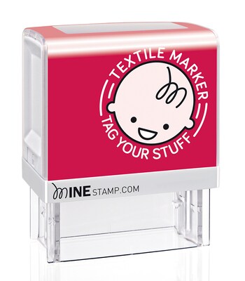 Mine Textile Stamp, 1 1/2 x 1 1/2, Black