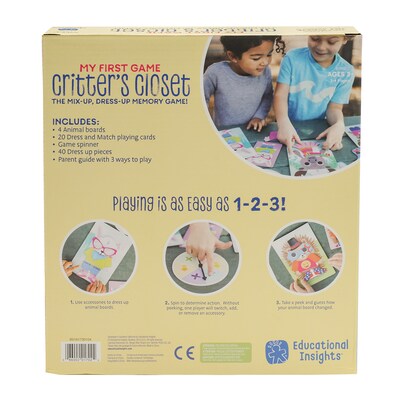 Educational Insights My First Game, Critter’s Closet, Memory Game, Language Skills, Preschool (1702)