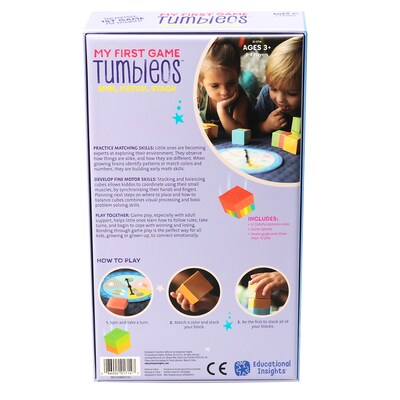 Educational Insights My First Game, Tumbleos, Domino Block Tower, Preschool (1714)