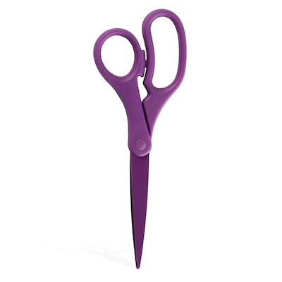 JAM Paper® Heavy Duty Multi-Purpose Precision Scissors, 8 Inch, Purple, Stainless Steel Blades, Sold