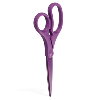 JAM Paper® Heavy Duty Multi-Purpose Precision Scissors, 8 Inch, Purple, Stainless Steel Blades, Sold