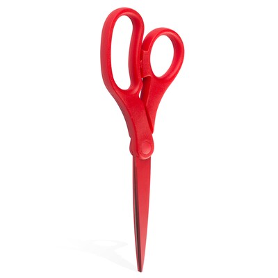 JAM Paper® Heavy Duty Multi-Purpose Precision Scissors, 8 Inch, Red, Stainless Steel Blades, Sold In